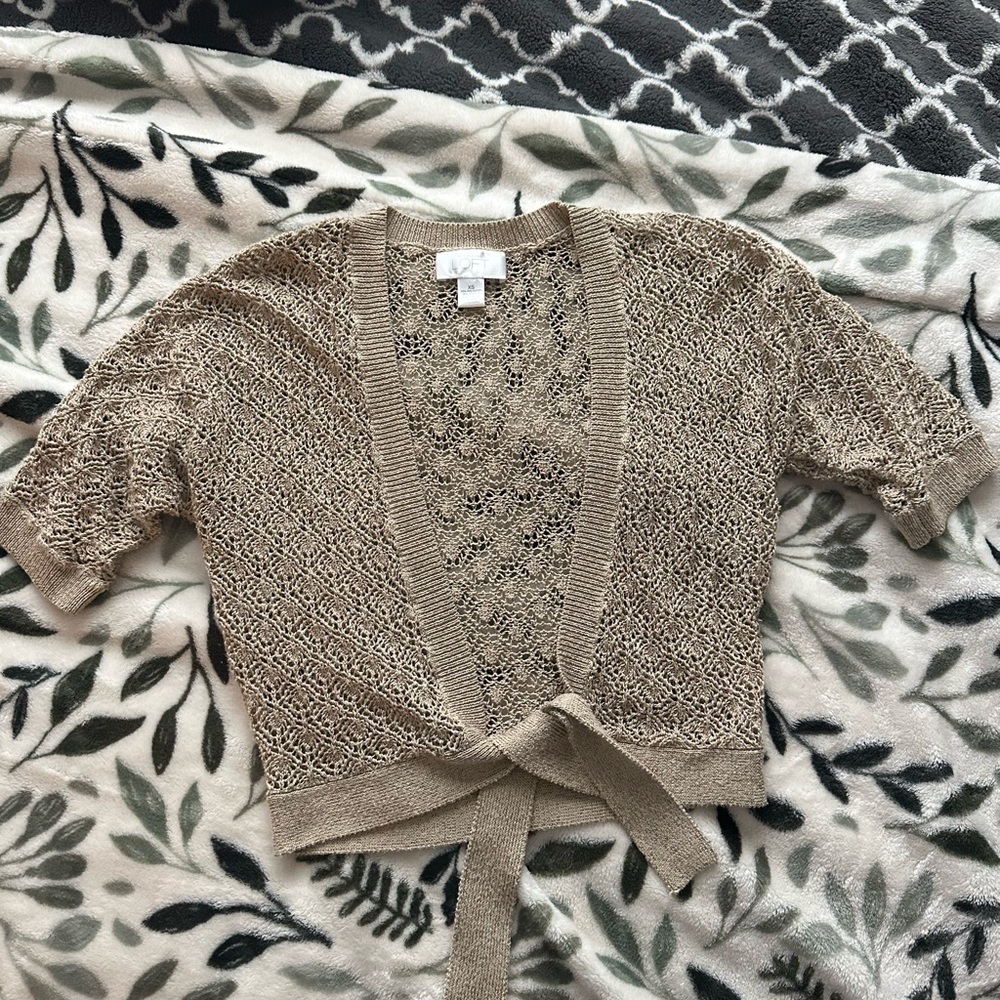 LOFT Tan Open-Knit Women's Cardigan